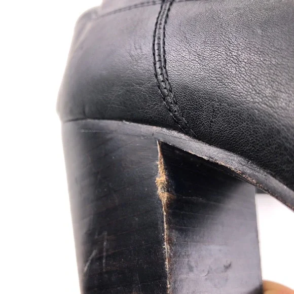 Frye Patty Artisan Zip Black Leather Ankle Boots 10M